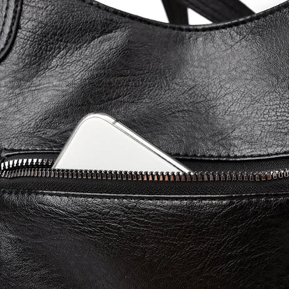 Pu shoulder bag fashionable temperament zipper opening design daily commuter handbag