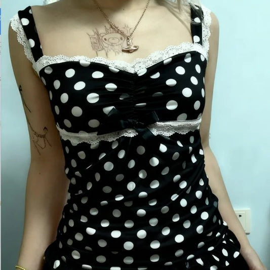 00s Fairycore Lace T-Shirts Tops Women Lace  Slim Fit V-Neck Long Sleeve T-Shirts Kawaii Bow Trim Sleeveless Milkmaid Vests