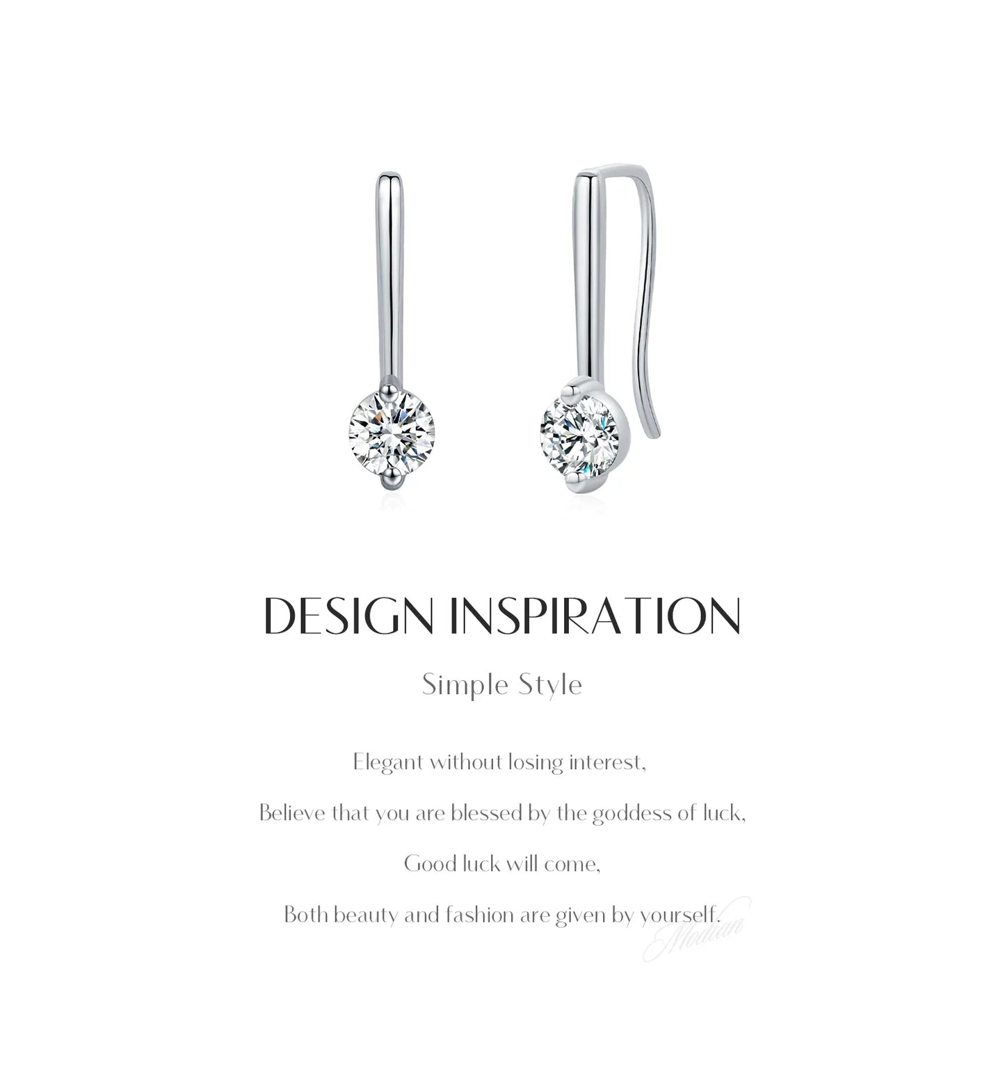 Sparkling D Color Moissanite Drop Earrings 925 Sterling Silver Classic Geometric Dangle Earrings For Women Fine Jewelry