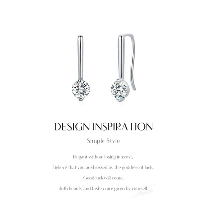 Sparkling D Color Moissanite Drop Earrings 925 Sterling Silver Classic Geometric Dangle Earrings For Women Fine Jewelry