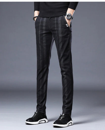 Business Casual Pants Men Slim Fit Fashionable Outdoor Elastic Breathable Sports Pants Formal Fashion Korean Clothes Trousers