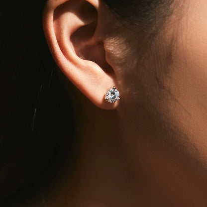 D Color 1CT Moissanite Earrings 925 Sterling Silver Sparkling Three Prong Setting Stud Earrings For Women Wedding Jewelry