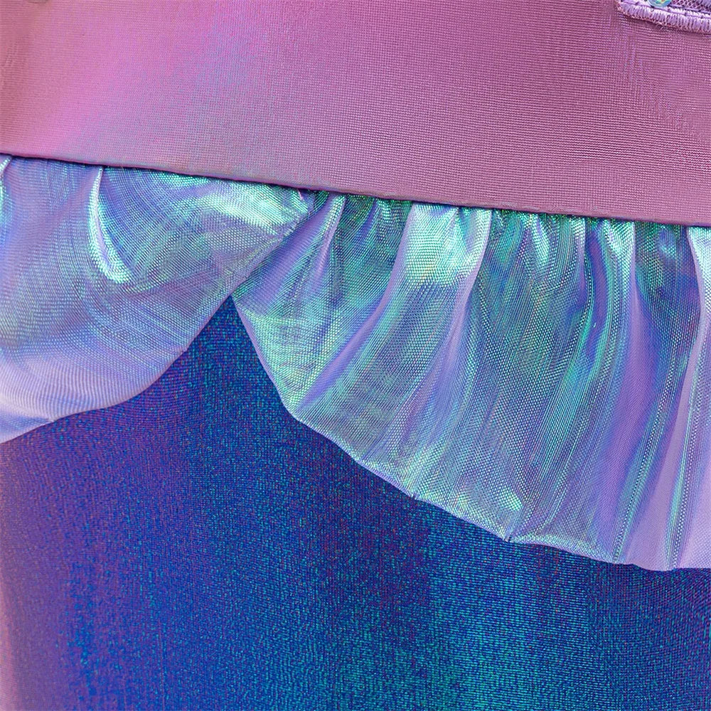 Summer Little Mermaid Ariel Girl Dress Cosplay Carnival Halloween Costumes Birthday Party Princess Dress for Girls Mermaids Gown