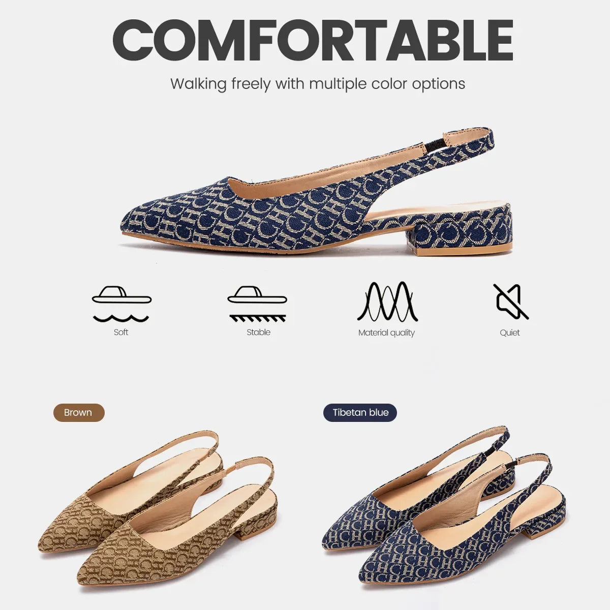 For Women with Follow-Up Shoes, Low Heel Commuting Office Letter Design Women's Sandals