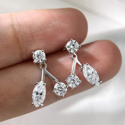 Certified Moissanite Drop Earrings Test Passed Jewelry Luxury Wedding Women S925 Sterling Silver Labd Diamond Earring