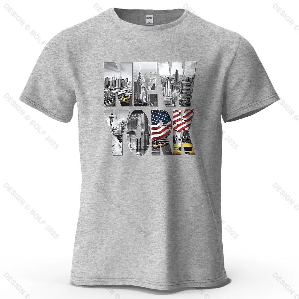 New York City Printed Men's T-Shirt 100% Cotton Oversized City Graphic Tees for Women Tops Tees Casual Streetwear