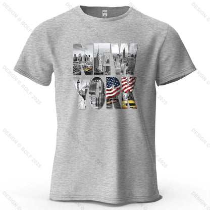 New York City Printed Men's T-Shirt 100% Cotton Oversized City Graphic Tees for Women Tops Tees Casual Streetwear