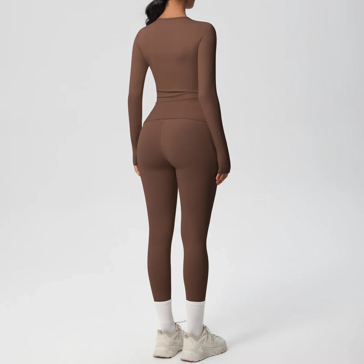 2 PCS Sportswear Yoga Set Gym Clothes Yoga Suits For Women Fitness Set Tracksuits Sports Long Sleeve Crop Top Gym Leggings