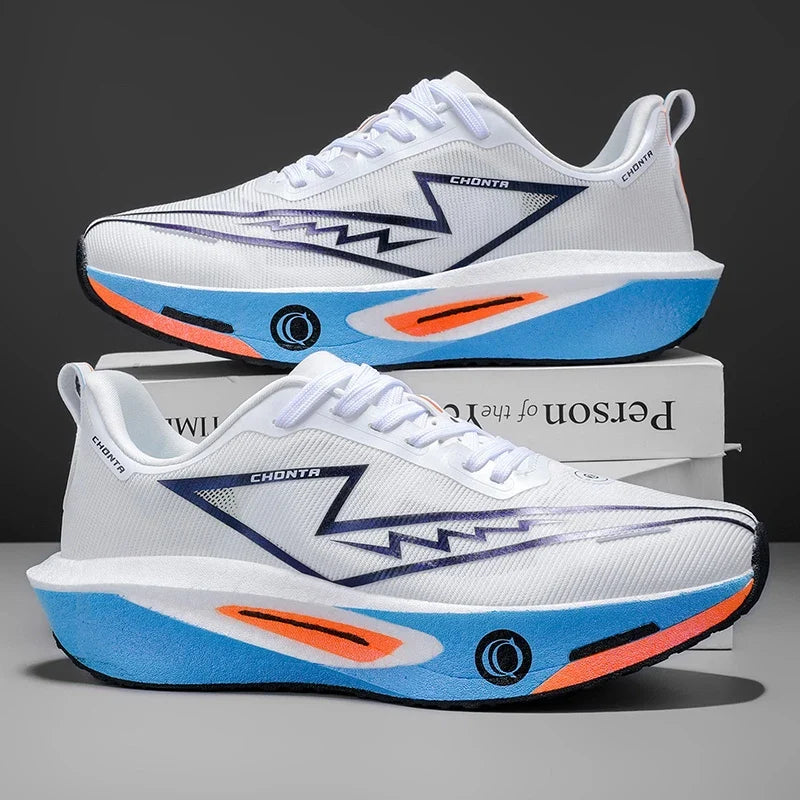 Tênis Masculino Esportivo Casual Confortável e Moderno para Corrida - Parte Superior em Tecido Respirável, Antiderrapante, Resistente ao Desgaste, Sola com Absorção de Choque, Cadarço, Bico Redondo, Adequado para Todas as Estações