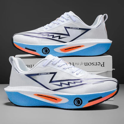Tênis Masculino Esportivo Casual Confortável e Moderno para Corrida - Parte Superior em Tecido Respirável, Antiderrapante, Resistente ao Desgaste, Sola com Absorção de Choque, Cadarço, Bico Redondo, Adequado para Todas as Estações