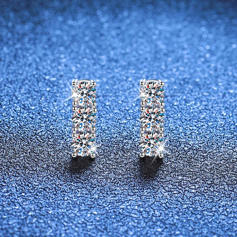 1.2cttw Full Moissanite Stud Earrings for Women 3.5mm Gemstone Lab Diamond Studs Earrings 925 Sterling Silver Jewelry