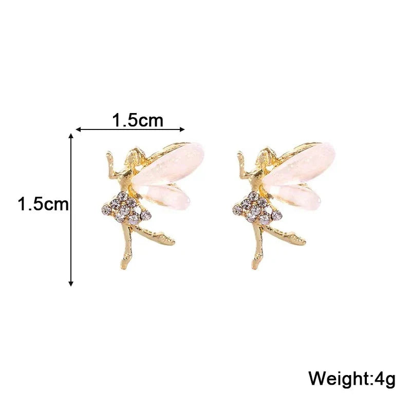 Pure White Women's Dangle Earrings Blooming Flower Acrylic Enamel Butterfly Imitation Pearl Heart Hanging Earrings Elegant brinc
