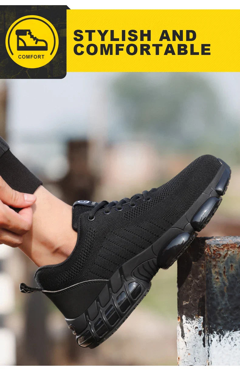 Steel Toe Safety Shoes Anti-smash Puncture-Proof Safety Work Shoes Breathable Wear-Resistant Construction Industrial Footwear