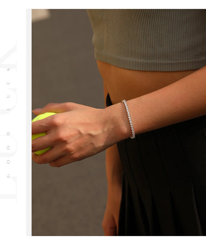 D VVS1 Round Moissanite Tennis Bracelet 3.0MM 925 Sterling Silver Tennis Stackable Bracelets for Women Men Jewelry Gifts