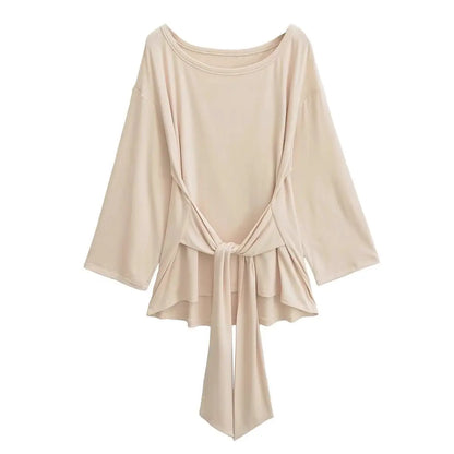 See Through Long sleeve Oversize T shirt Women Sexy Back Bandage Off shoulder Top Female Basic Long Tees Korean Chic Lady New