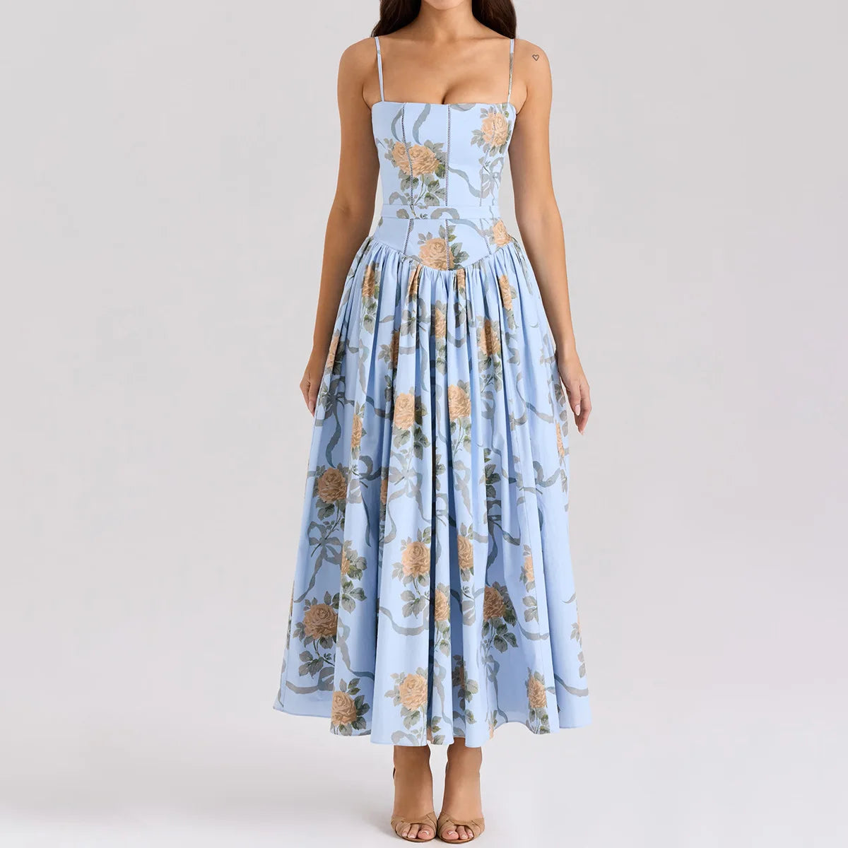 Summer Clothes for Women Midi Elegant Dress 2025 New Arrivals White Floral Print Holiday Dress