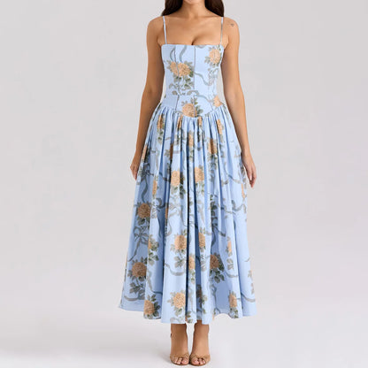 Summer Clothes for Women Midi Elegant Dress 2025 New Arrivals White Floral Print Holiday Dress