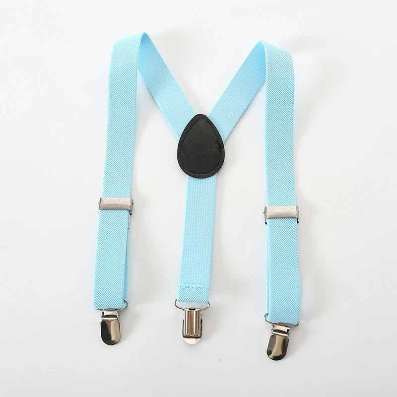 1-5Y Baby Boys Gentleman Outfit Stripe Print Short Sleeve Shirts +Bow Tie + Suspender Shorts Sets Kids Summer Clothes