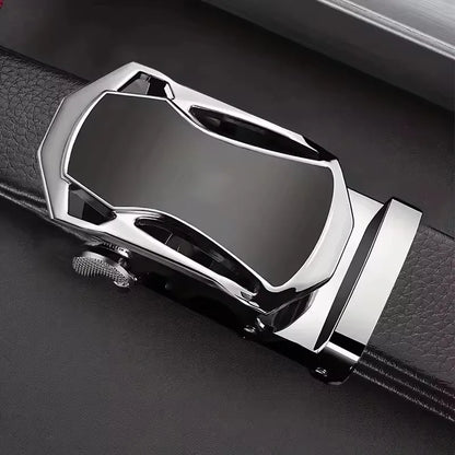 Men's Famous Brand Belt High Quality Leather Luxury Belt Metal Automatic Buckle Belt Business Leisure Trend Belt，For Ideal Gifts