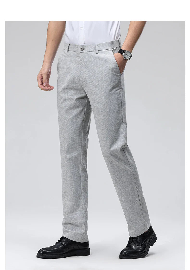 Men's Casual Pants: Breathable & Lightweight for Summer Comfort Business Casual Men's Work Trousers