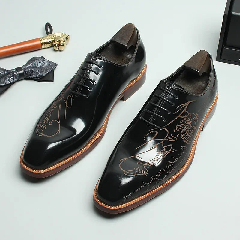 New Patent Leather Mens Formal Shoes Luxury Handmade Comfortable Genuine Leather Designer Green Blue Wedding Social Shoes Man