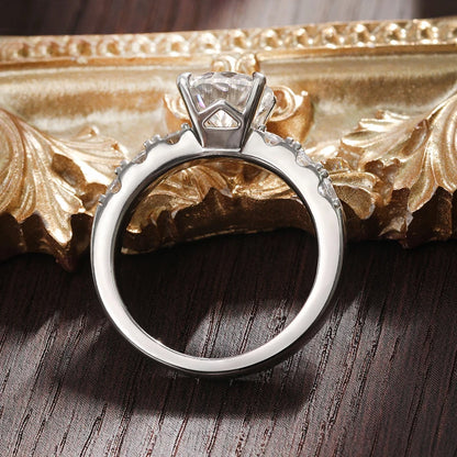 D VVS1 2ct Moissanite Rings for Women Engagement Wedding Brilliant Lab Diamond Band with GRA s925 Sterling Silver Ring