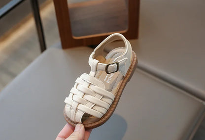 Kids Sandals 2026 Summer Sandals for Boy Fashion Children Cut-Outs Beach Shoes Braided Style Causal Walking Flat Sandals