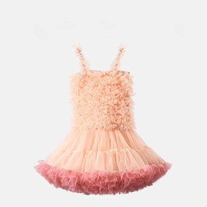 Fluffy Rabbit Skirt Girl Baby Dress Super Immortal Cake Fluffy Gauze Birthday Party Children's Princess Dress Summer