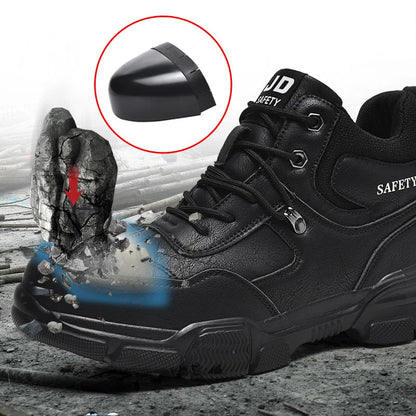 Man Safety Shoes Puncture-Proof Work Sneaker Waterproof Work Shoes Steel Toe Shoes Safety Boots Indestructible Shoes Lightweight