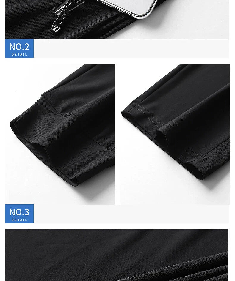 Plus Size 8xl 7xl 6xl Men Sports Pants Quick-Drying Men Trousers Joggers Sportswear Solid Sweatpants Male Elastic Ice Silk Pant