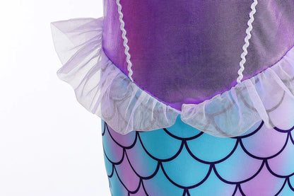 New Ariel Princess Little Mermaid Dress Girl Charm Cosplay Costume Kids Birthday Party Halloween Disguise Clothes