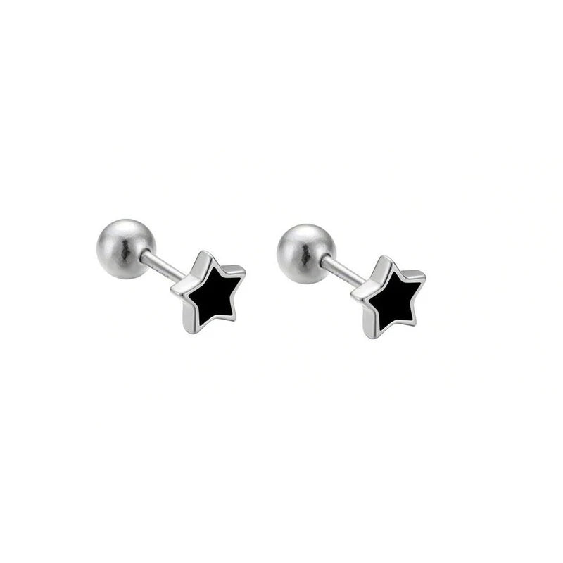 925 Sterling Silver Fashion Simple Golden Flower Beads Small Stud Earrings for Women Teen Piercing Jewelry Accessories