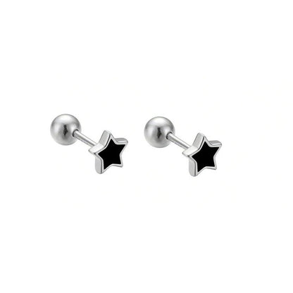 925 Sterling Silver Fashion Simple Golden Flower Beads Small Stud Earrings for Women Teen Piercing Jewelry Accessories