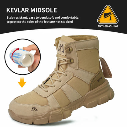 Rotating Button Style Protective Shoes Men Safety shoes Anti-Smash Puncture-Proof Indestructible Work Boots Steel Toe Men Shoes