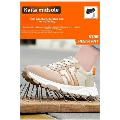New Women's Safety Shoes with Anti Smashing and Anti Piercing Lightweight Soft Sole and Steel Toe Caps for Work Shoes