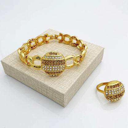 Elegant Dubai Women Jewelry Sets Luxury Design Necklaces Earrings Ring Bracelet Daily Wear Parties Vacations Ideal Gift