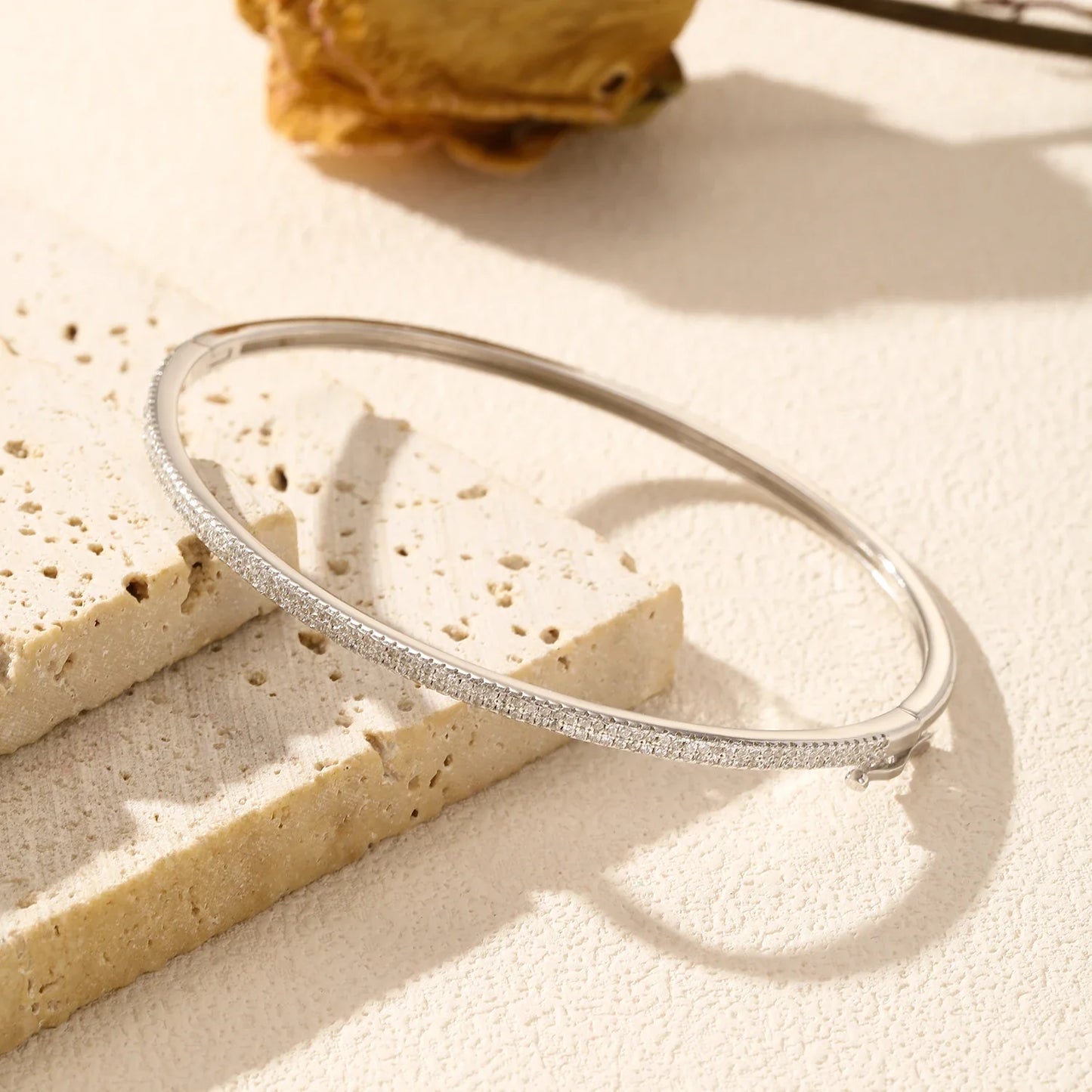 925 Sterling Silver Luxury Fancy Round Sparkling Clear CZ Bangle Bracelets For Women Wedding Statement Fine Jewelry Gifts