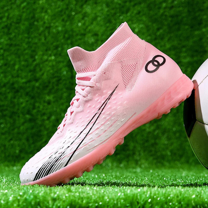 New Men Soccer Shoes Long Spikes Ultralight Football Boots Breathable Sneakers Indoor Match Cleats Training Drop Shipping