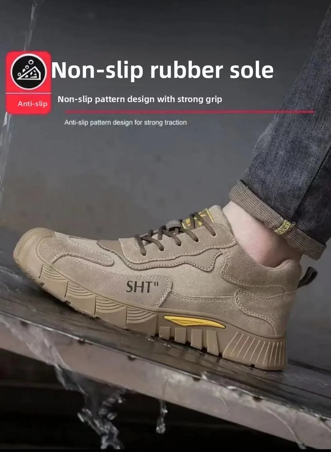 Labor Protection Shoes Steel Toe Breathable Odor Proof Capsprevent Smashing Punctures Welders Resistant  Dirt Light Safety Shoes