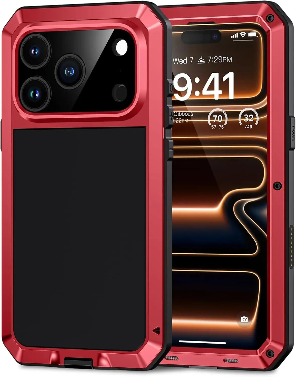 for iPhone Air 17 Pro Max 17 Pro 17 Metal Case, Heavy Duty Shockproof Tough Rugged Case with Built-in Glass Screen Protector