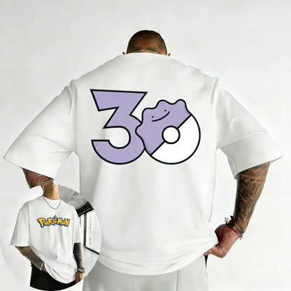 30th Anniversary Ditto Printed T-shirt Summer New Men's and Women's Trendy Large Loose Casual Y2K Short Sleeve Top