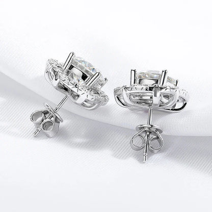2ct+0.3ct Full Moissanite Studs Earring for Women Sparkling Diamond Wedding Party Ear Stud S925 Sterling Silver Jewelry