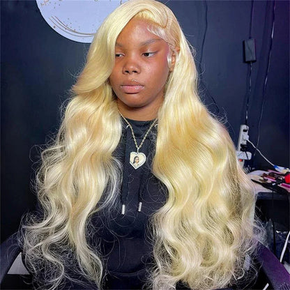 13x6 Silver Grey Colored Lace Front Wigs For Women 613 Blonde Body Wave Remy Transparent Lace Frontal Human Hair Wig Pre Plucked