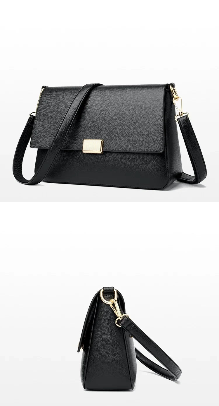 2025 New Trend Fashion Message Geniune Leather Girls Crossbody Women Shoulder Bags Big Size Capacity Multifunction Shopping Lady