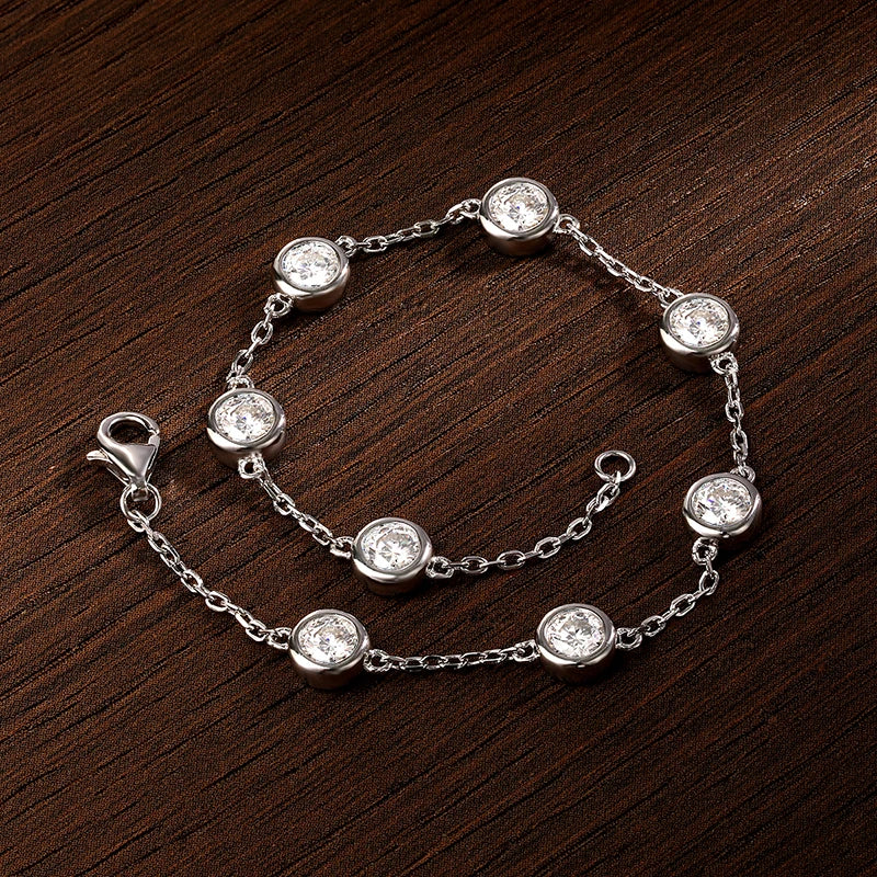 D VVS All Moissanite Tennis Bracelet 4mm 2.4ct Lab Diamond Wedding Fine Jewelry 925 Sterling Sliver Bracelets for Women