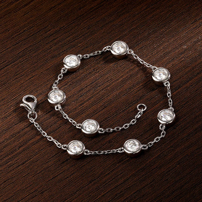 D VVS All Moissanite Tennis Bracelet 4mm 2.4ct Lab Diamond Wedding Fine Jewelry 925 Sterling Sliver Bracelets for Women