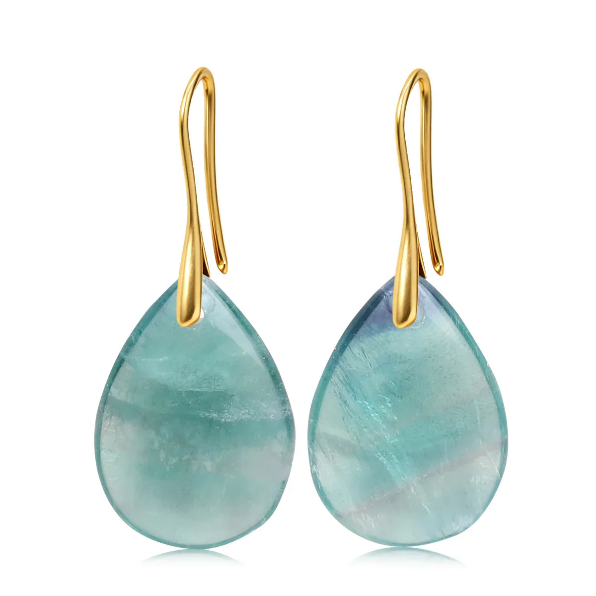 Natural Stone Pendant Women's Teardrop Earrings Elegant Gem Jewelry Creative Gift Black Obsidian Amethyst Rose Quartz Earrings