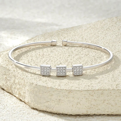 Real Moissanite Bracelets For Woman S925 Silver Adjustable Open Bangles Sparkling Lab Diamond Wedding Fine Jewelry Gift