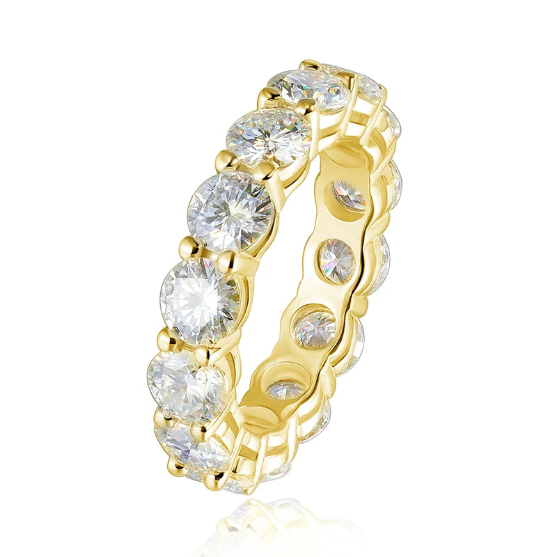 D VVS1 Moissanite Ring GRA Certified 5mm Lab Diamond s925 Sterling Silver 18k White Gold Engagement Rings for Women Man