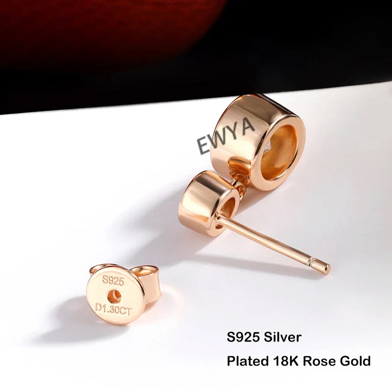 Bezel Full 2.6cttw D Color Moissanite Drop Earrings for Women S925 Silver Plated 18K Rose Gold Bubble Diamond Stud Earring